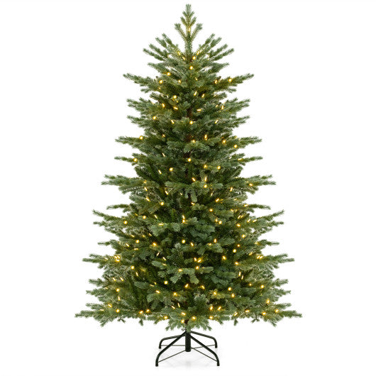 5/6/7 Feet Artificial Christmas Tree with 1426/2116/3156 Lush PVC and 200/300/400 Warm White LED Lights-M