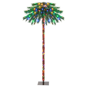 6 Feet Pre-Lit Artificial Tropical Christmas Palm Tree with 210 Multi-Color Lights