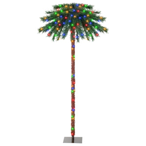 6 Feet Pre-Lit Artificial Tropical Christmas Palm Tree with 210 Multi-Color Lights