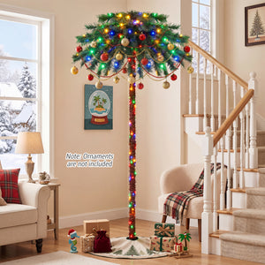 6 Feet Pre-Lit Artificial Tropical Christmas Palm Tree with 210 Multi-Color Lights
