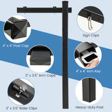 6 Feet Vinyl UPVC Real Estate Sign Post Realtor Yard Sign Post-Black