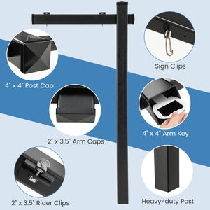 6 Feet Vinyl UPVC Real Estate Sign Post Realtor Yard Sign Post-Black