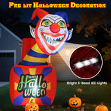 6 Ft Inflatable Halloween Witches with Cauldron & Black Cat