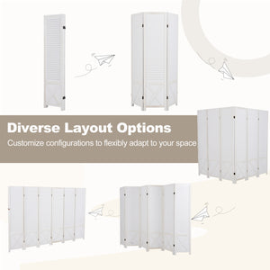 6-Panel Pegboard Room Divider 67 Inches Tall Foldable Privacy Screen