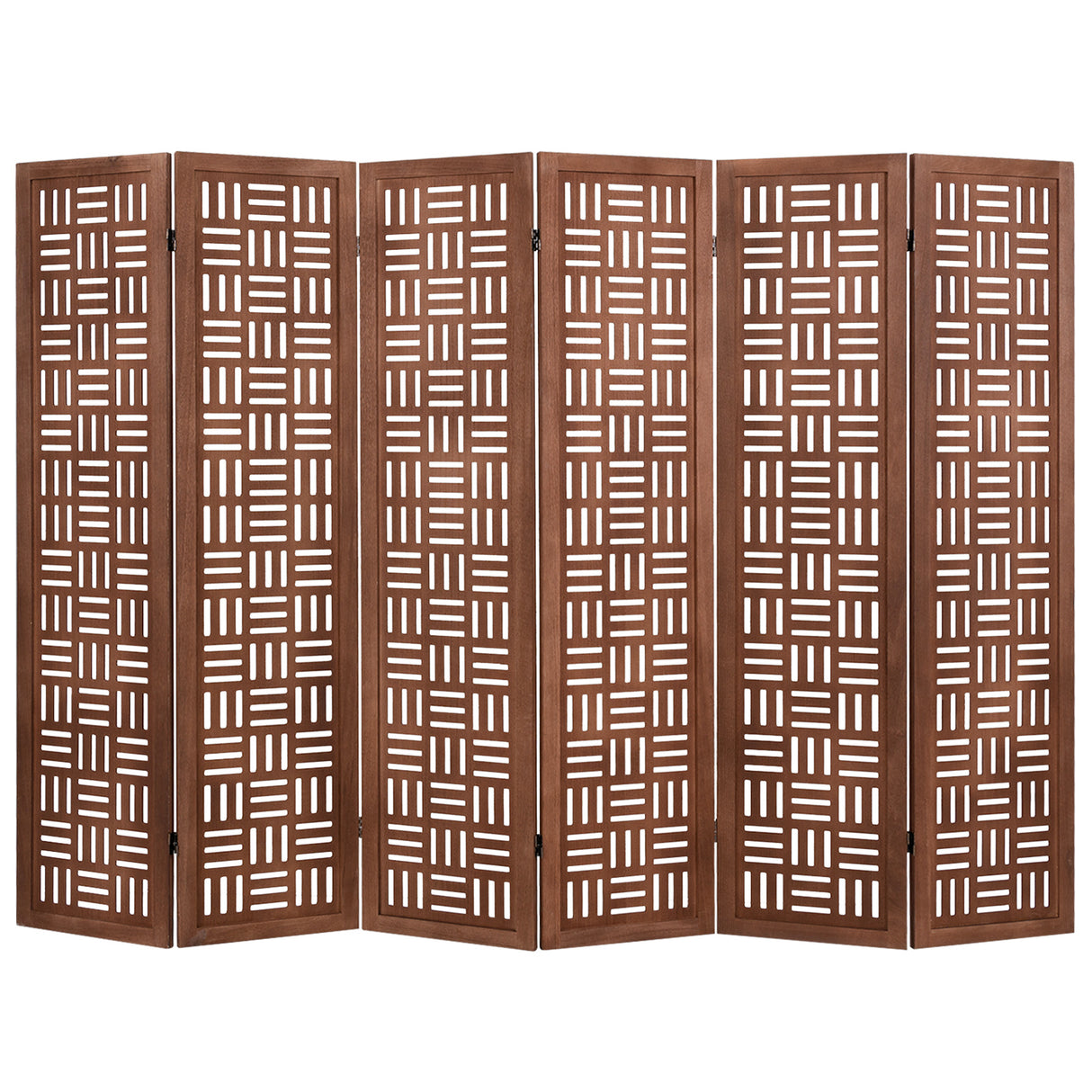 6-Panel Solid Wood Room Divider Folding Partition Stand
