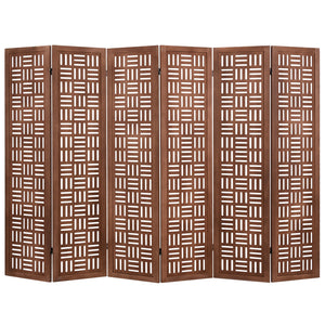 6-Panel Solid Wood Room Divider Folding Partition Stand