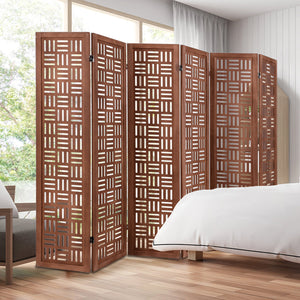 6-Panel Solid Wood Room Divider Folding Partition Stand