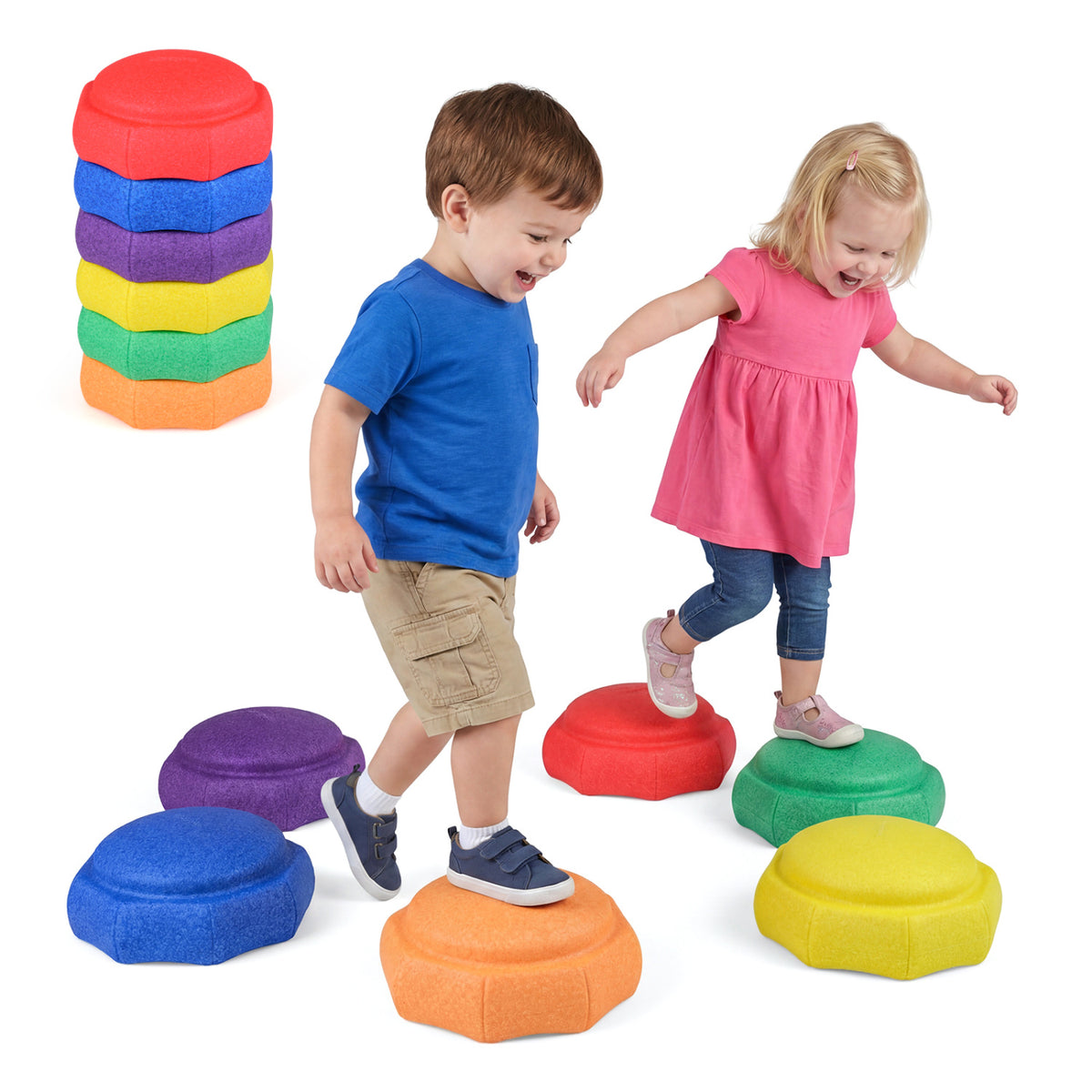 6-Piece Stepping Stones for Kids for Sensory Play and Coordination