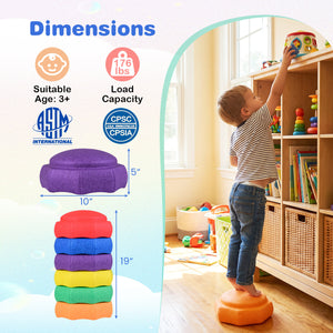 6-Piece Stepping Stones for Kids for Sensory Play and Coordination