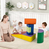 6 Pieces Foam Climbing Blocks Indoor Climb and Crawl Activity Playset with Rectangles-Purple