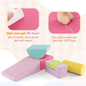 6 Pieces Foam Climbing Blocks Indoor Climb and Crawl Activity Playset with Rectangles-Multicolor
