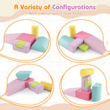 6 Pieces Foam Climbing Blocks Indoor Climb and Crawl Activity Playset with Rectangles-Multicolor