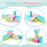 6 Pieces Foam Climbing Blocks Indoor Climb and Crawl Activity Playset with Rectangles-Green