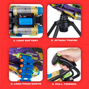 Contixo Electric Foam Dart Blaster - Gatling Style Toy Gun for Kids, Safe Soft Foam Darts, High-Speed Rotating Barrel, Ideal Gift for Action Play by Contixo