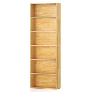 6-Tier Bookcase with 6 Open Shelves and Anti-Toppling Kits-Wood