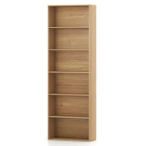 6-Tier Bookcase with 6 Open Shelves and Anti-Toppling Kits-Natural