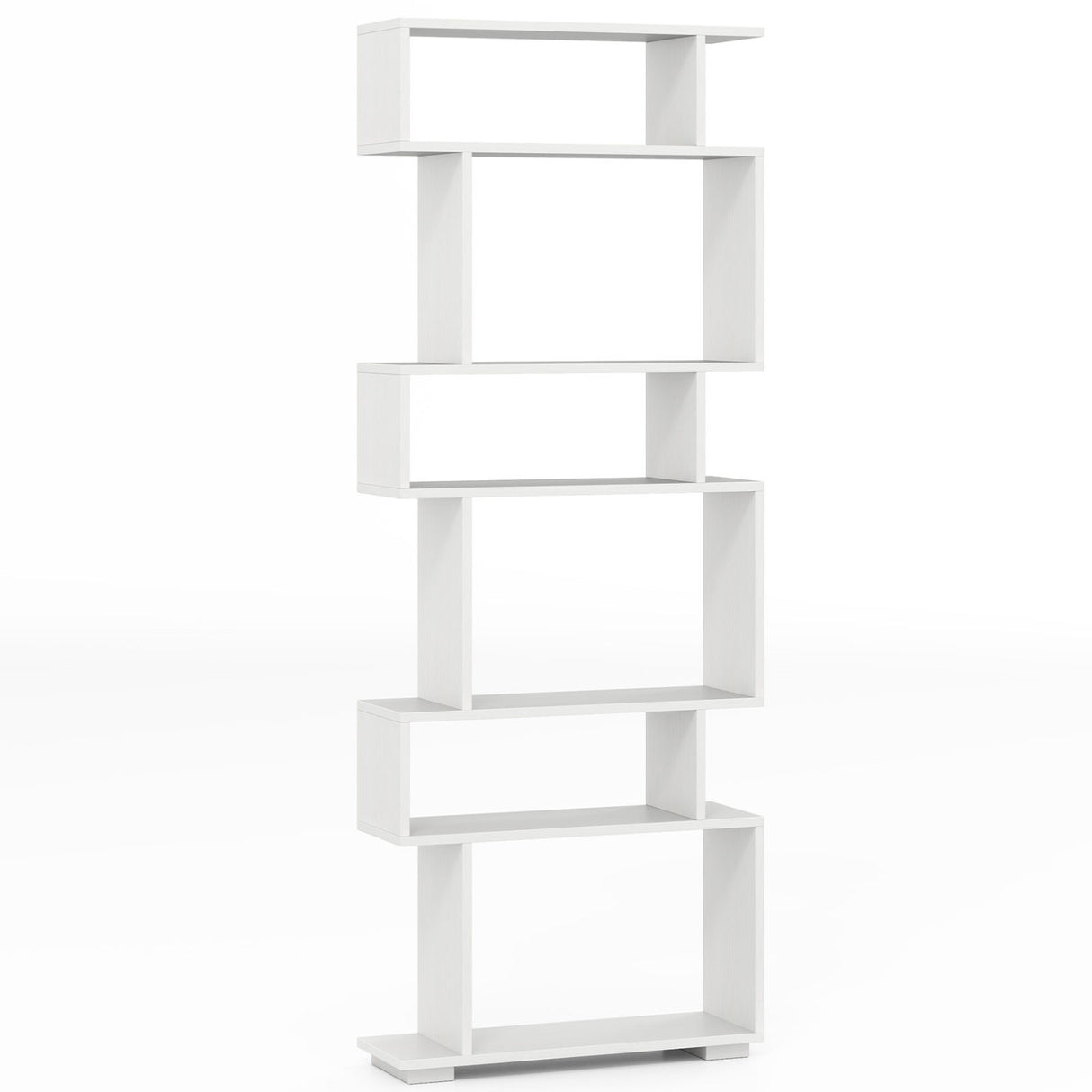 6-Tier Bookcase with Anti-Tipping Kit-White