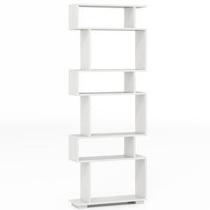 6-Tier Bookcase with Anti-Tipping Kit-White