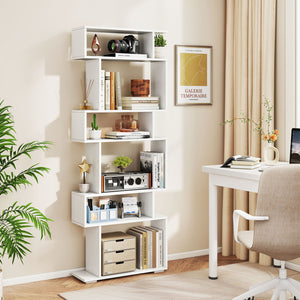 6-Tier Bookcase with Anti-Tipping Kit-White
