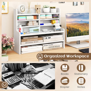 6-Tier Compact Storage Rack with 4 Removable Shelves for Small Spaces Home Office-White