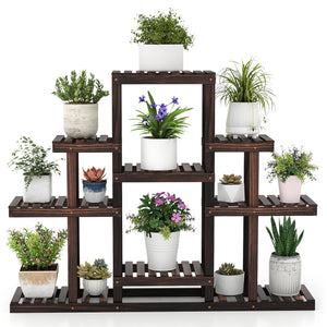 6-Tier Flower Wood Stand Plant Display Rack Storage Shelf