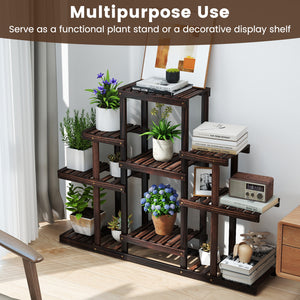 6-Tier Flower Wood Stand Plant Display Rack Storage Shelf