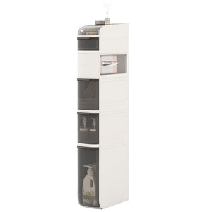6-Tier Narrow Bathroom Storage Cabinet with Drawers and Tissue Box