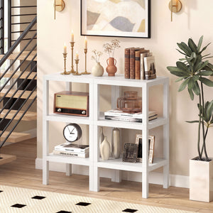 6-Tier Plastic Modular Storage Shelves for Living Room and Kitchen-White