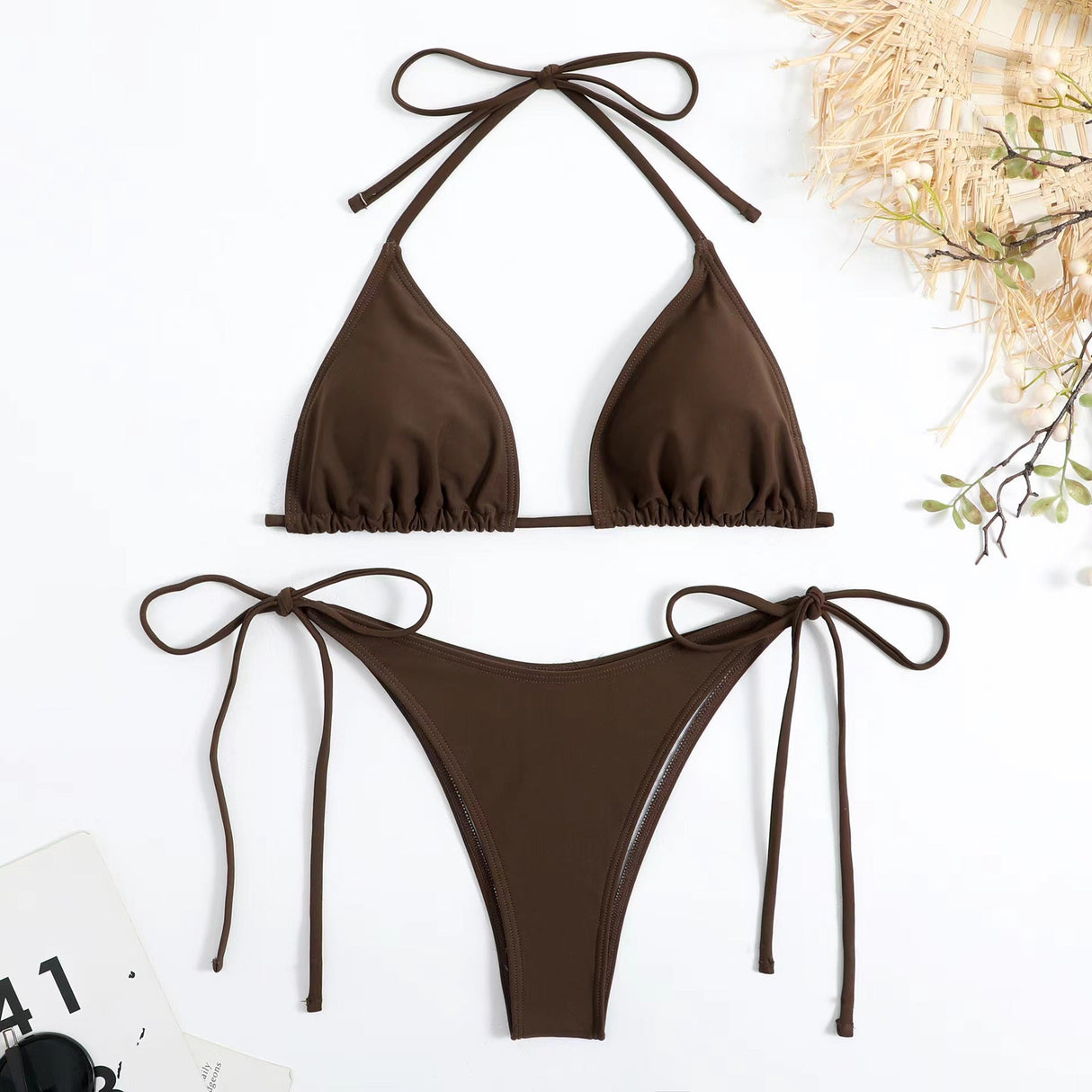 Swimwear Women Bandage Women Triangle Bathing Suits 2 Pieces Bikini Bowknot Swimsuit Bikini Set Swimwear Bikini Sets Bikinis Bathing Suit Push Up Swimsuit Summer Beachwear