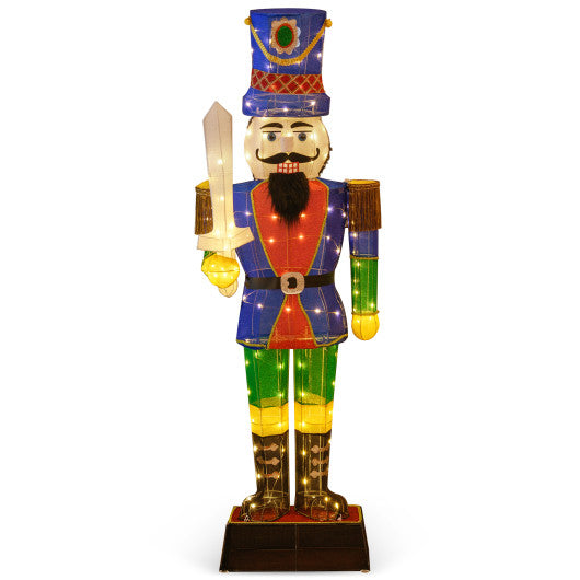 6 Feet Pre-Lit Nutcracker with Sword and 110 LED Lights
