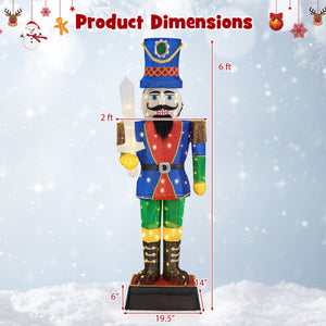 6 Feet Pre-Lit Nutcracker with Sword and 110 LED Lights
