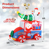 6 ft Christmas Inflatable Santa on Car Blow up Festive Vehicle with Santa Clause