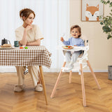 6 in 1 Convertible Highchair with Safety Harness and Removable Tray-Beige