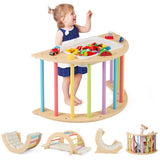 6 in 1 Kids Climbing Arch Playset wIth Removable Cushion and Stoppers-Multicolor