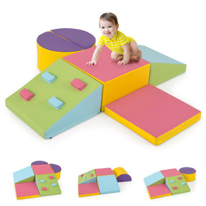 6-Piece Foam Climbing Blocks with Hook and Loop Fasteners