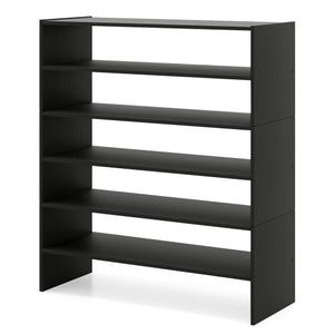 6-tier Shoe Rack with Anti-tipping Device for Entryway-Black