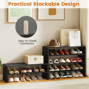 6-tier Shoe Rack with Anti-tipping Device for Entryway-Rustic Brown