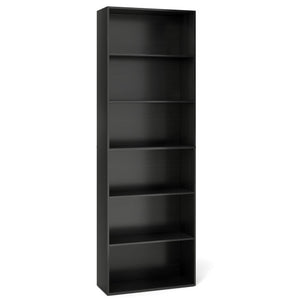 6-Tier Bookcase with 6 Open Shelves and Anti-Toppling Kits-Black