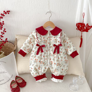Baby Cotton-padded One-piece Bodysuit Pure Cotton Class A Winter Clothing Warm And Extra-thick