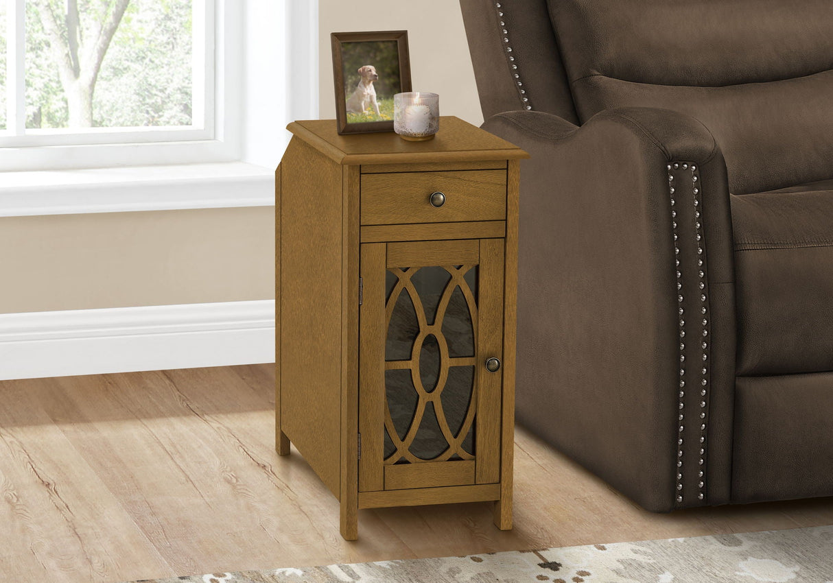 Accent Side Table, Storage Drawer, Traditional - Taupe by Couch.com