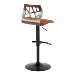 Folia - Mid Century Modern Adjustable Barstool With Swivel & Rounded T Footrest (Set of 2) by Couch.com