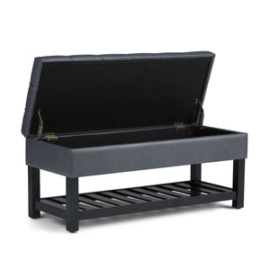 Saxon - Upholstered Transitional Storage Ottoman Bench by Couch.com