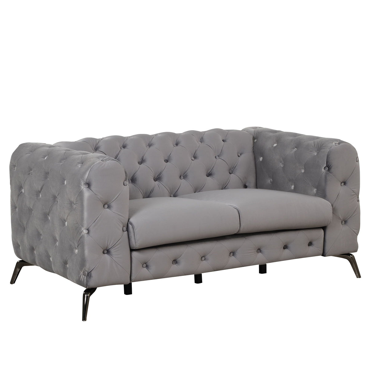Velvet Upholstered Loveseat Sofa, Modern Loveseat Sofa With Button Tufted Back, 2 Person Loveseat Sofa Couch For Living Room, Bedroom, Or Small Space by Couch.com