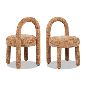 Penny - Round Arched Upholstered Dining Side Chair (Set of 2) - Golden Rust Orange by Couch.com