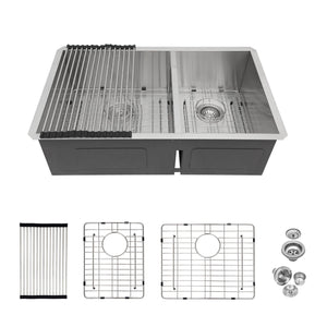 Modern Double Bowl Undermount Sink Design With 10" Deep Basins