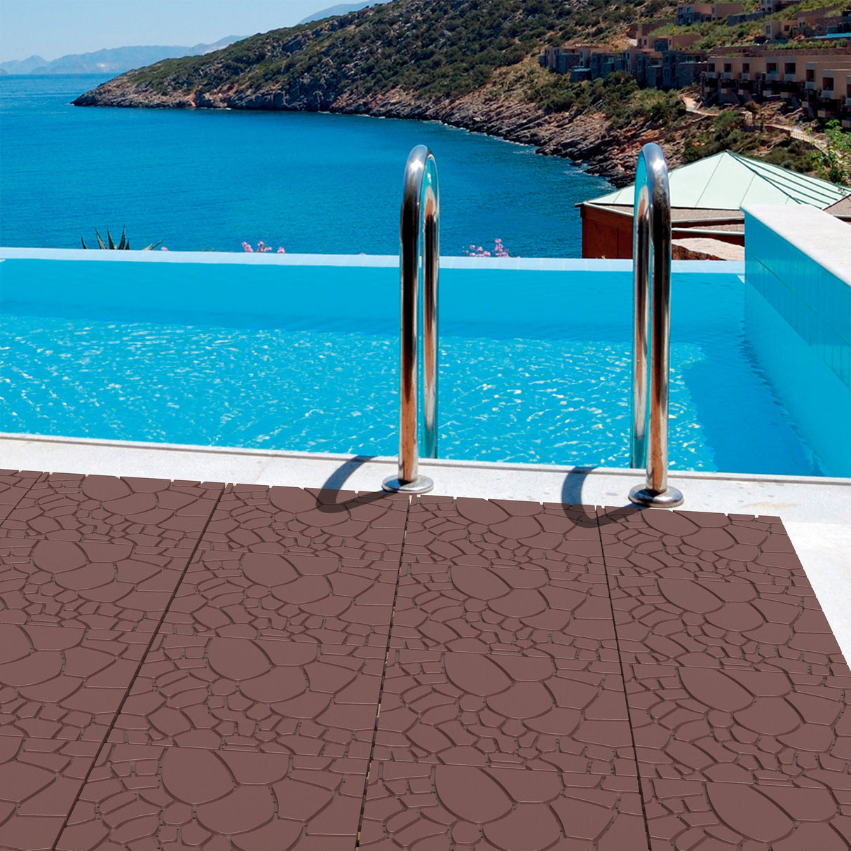 Stone Texture Patio Deck Tiles, Diy Module Interlocking Decking Floor Tiles by Couch.com