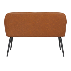 Daniella - Industrial High Back Bench - Black / Camel by Couch.com