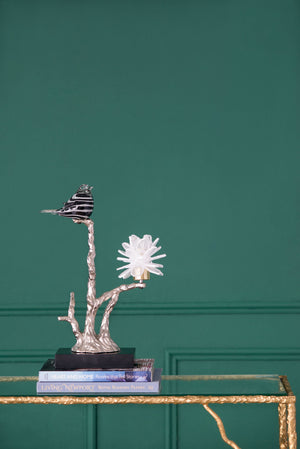 Aluminum Candle Holder With Marble Stand by Couch.com