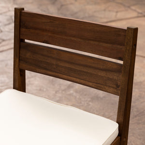 Modern 2 Piece Solid Acacia Wood Counter Stools With Cushion - Dark Brown by Couch.com