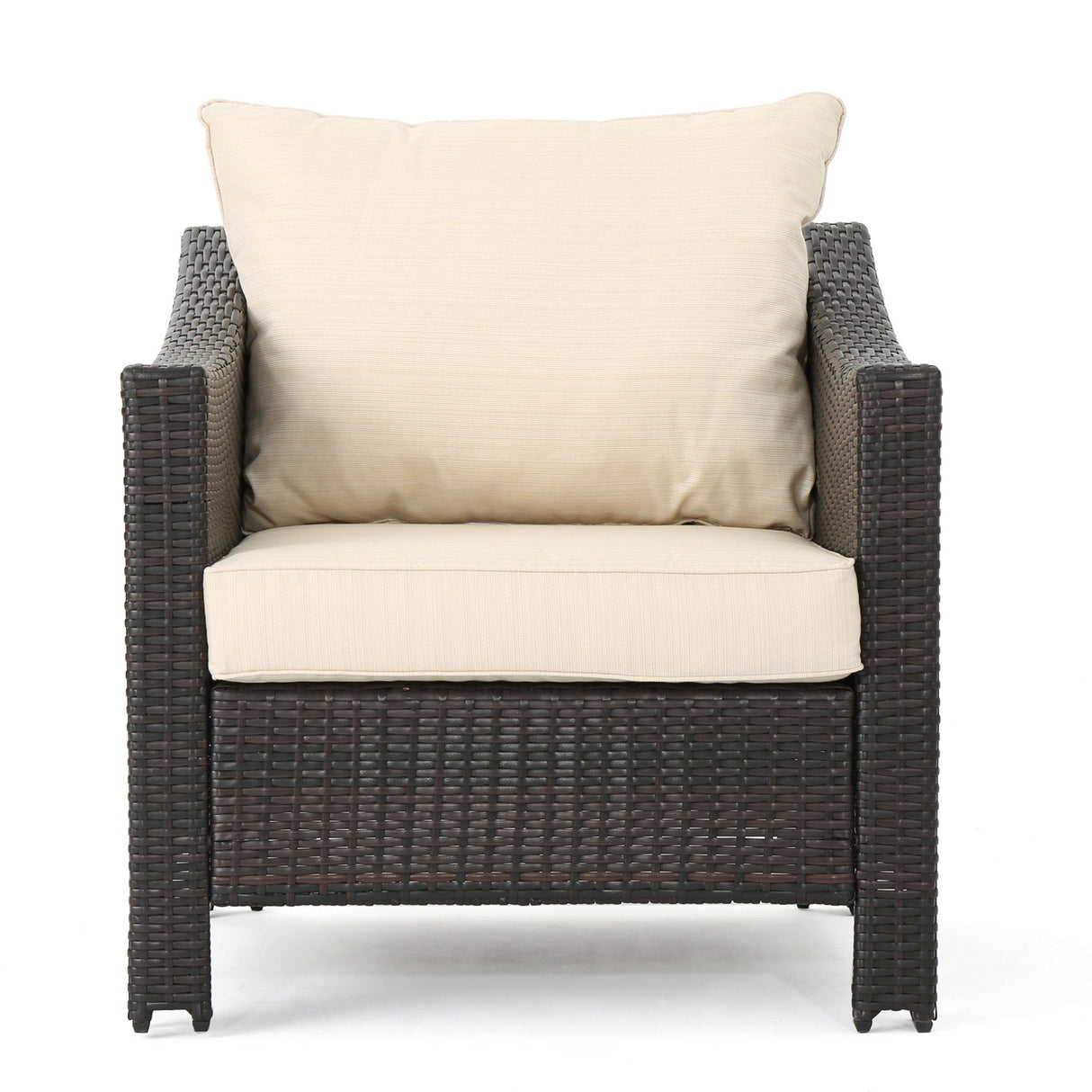 Antibes - 4 Pieces Wicker Chat Set - Brown / Beige by Couch.com